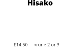 Hisako     £14.50     prune 2 or 3